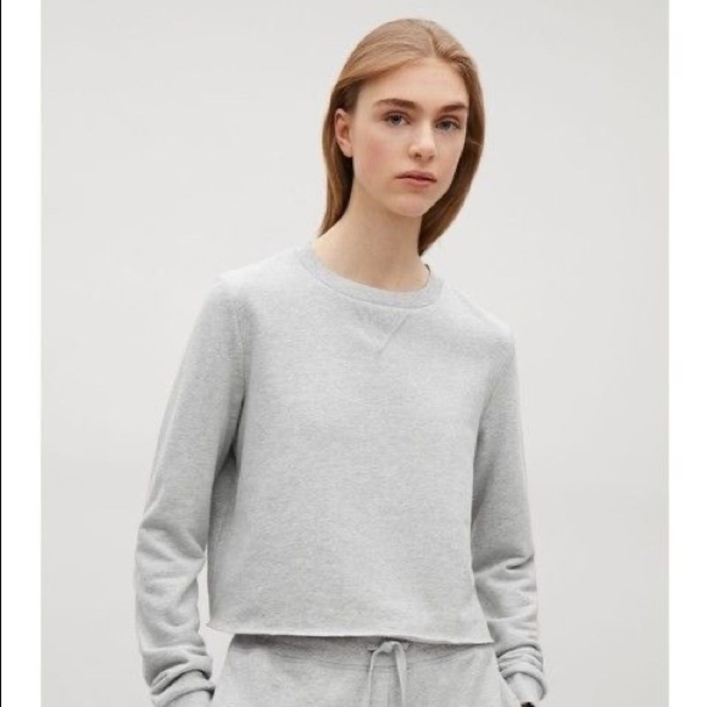 COS cropped grey sweatshirt